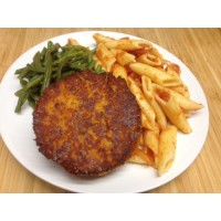 Steak végétarien à la provençale, tortis tomate basilic et haricots verts