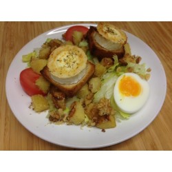 Salade de chèvre rôti au four, tomates, noix et pommes sablées aux amendes*