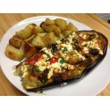 Aubergine farcie la Carlton et purée de pommes de terre au fromage