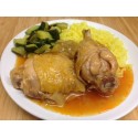 Cuisse de poulet pastis tomate fenouil, farfalles et purée de carottes