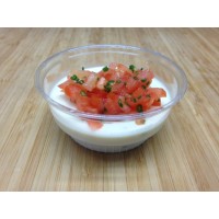 Panna cotta de chèvre et tartare de tomate à la ciboulette