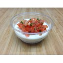 Panna cotta de chèvre et tartare de tomates