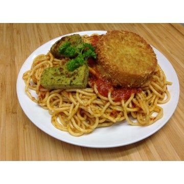 Steak végétarien à l'indienne et légumes grillés