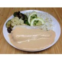 Filet de colin, taboulé au saumon tomate citron thym et mayonnaise aux agrumes (a manger froid)