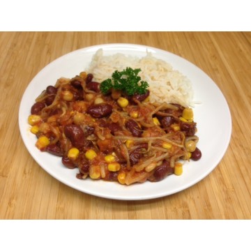 Chili végétarien et riz basmati Chili végétarien et riz basmati