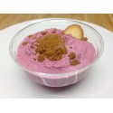 Mousse nougat et coulis de fraise