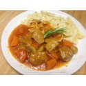 Sauté de veau marrengo, tagliatelles et légumes  mijotés