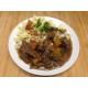 Daube de bœuf provençale, riz blés et gratin de courgettes