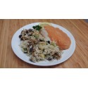 Dos de colin sauce armoricaine, riz basmati et flan de légumes du soleil