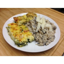 Rizotto aux champignons et gratin de courgettes*