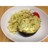 Aubergines farcie à la sicilienne et tortilles au pesto