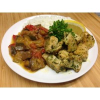 Poulet au pesto, ratatouille et riz basmati