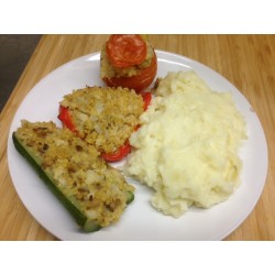 Farcis végétarien, rizotto au parmesan