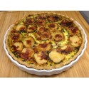 Tarte chèvre tomate basilic et salade verte