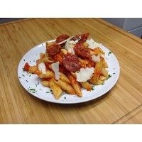 Spaghettis à la bolognaise et emmental