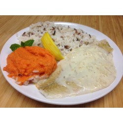 Lotte sauce aux agrumes,  riz thaï et poelée de légumes