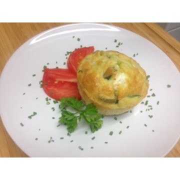 Cheese cake courgettes féta coriandre