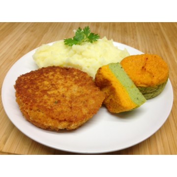 Steak végé féta et herbes fraiche, purée de patates douces et brocolis à la crème*