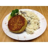 Rizotto champignons et steak végé