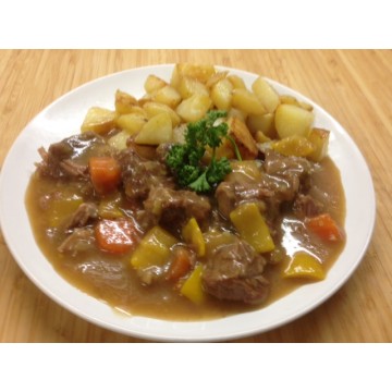 Joue de porc confite au cidre et miel, légumes d'automnes et mélange de graines