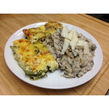Rizotto aux poireaux et gratin de courgettes*