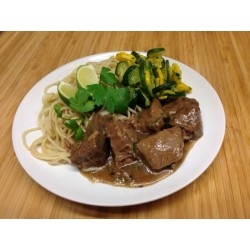 Boulettes de boeuf coriande citron vert, polenta et haricot verts