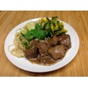Boulettes de boeuf coriande citron vert, polenta et haricot verts