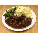 Daube de bœuf provençale, riz blés et gratin de courgettes