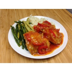 Poulet basquaise et riz pilaf